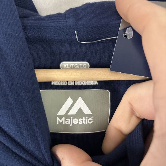 Majestic Boston Red Sox Pullover Hoodie Navy Blue MLB  Size XL NWT - Picture 3 of 5